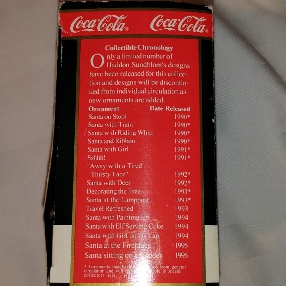 Coca Cola Ornament Haddon Sundblom 1963 Trim A Tree Collection, NWT - Picture 3 of 8
